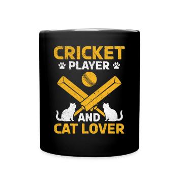 Joueur de cricket et amoureux des chats - Propriétaire de chat Joueur de cricket - Mug uni - noir - Devant
