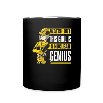 This Girl Is A Nuclear Genuis Energy Nuclear - Full Colour Mug - black - Front