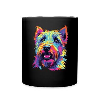 Aquarelle colorée irlandaise Glen d’Imaal - Mug uni - noir - Devant