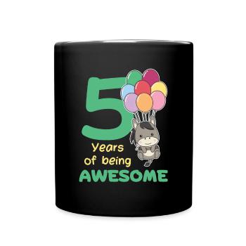Âne pour les enfants de 5 ans de cinq ans - Mug uni - noir - Devant