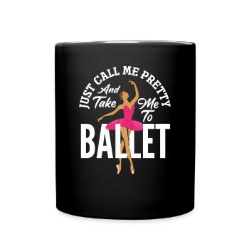 Süßes Ballerina Ballettänzerin Geschenk - Tasse einfarbig - Schwarz - Vorne
