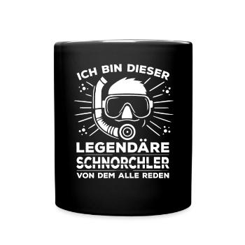 Schnorcheln Schnorchler Taucher Tauchen Schnorchel - Tasse einfarbig - Schwarz - Vorne