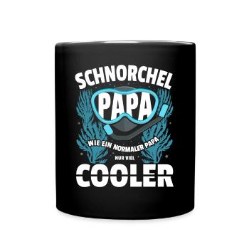 Schnorcheln Schnorchler Taucher Tauchen Schnorchel - Tasse einfarbig - Schwarz - Vorne