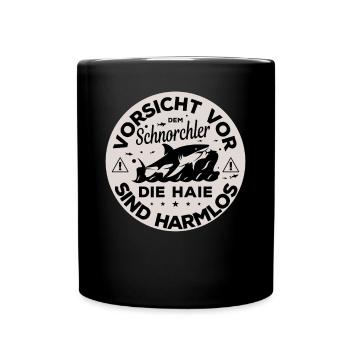 Schnorcheln Spruch Schnorchler & Taucher Schnorche - Tasse einfarbig - Schwarz - Vorne
