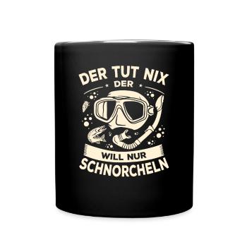 Schnorcheln Schnorchler Taucher Tauchen Schnorchel - Tasse einfarbig - Schwarz - Vorne