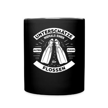 Schnorcheln Spruch Schnorchler & Taucher Schnorche - Tasse einfarbig - Schwarz - Vorne