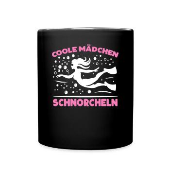 Schnorcheln Schnorchler Taucher Tauchen Schnorchel - Tasse einfarbig - Schwarz - Vorne