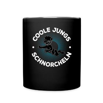 Schnorcheln Schnorchler Taucher Tauchen Schnorchel - Tasse einfarbig - Schwarz - Vorne