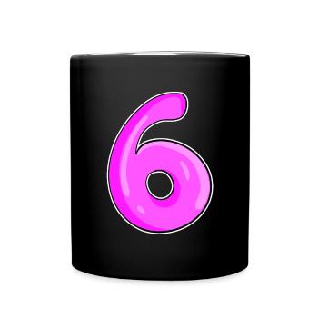 Number 6 Number - Full Colour Mug - black - Front