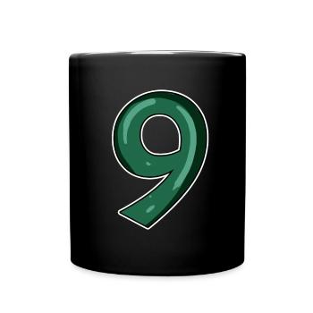 Zahl 9 - Tasse einfarbig - Schwarz - Vorne