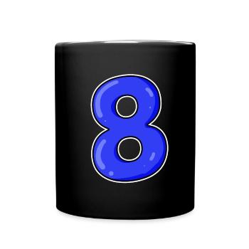 Number 8 Number Eight Motif Blue - Full Colour Mug - black - Front