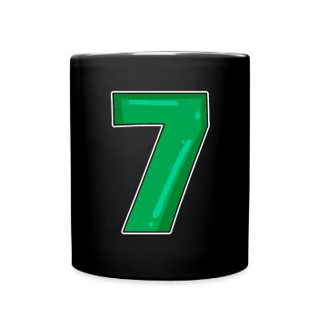 7 Numéro vert - Mug uni - noir - Devant