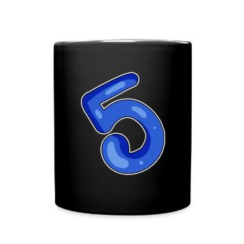5 Bleu - Mug uni - noir - Devant