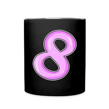 Number 8 Number Eight Motif Pink - Full Colour Mug - black - Front