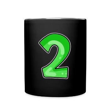 Two - 2 - Number Number - Full Colour Mug - black - Front