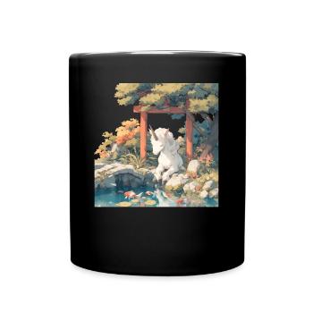 Licorne Kawaii Japonais - Mug uni - noir - Devant