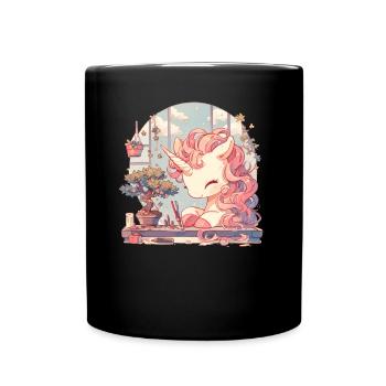 Licorne Kawaii Japonais - Mug uni - noir - Devant