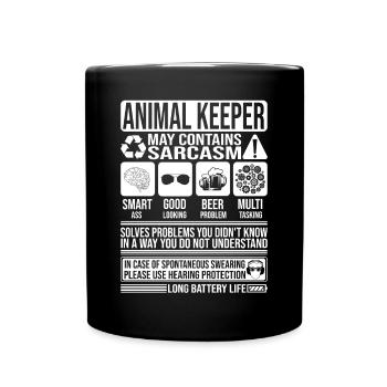 Gardien d’animaux Sarcasme drôle cadeau Animal Keeper - Mug uni - noir - Devant