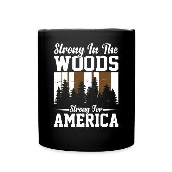 Wood Lover Wood Cutter Lumberjack Apparel - Full Colour Mug - black - Front