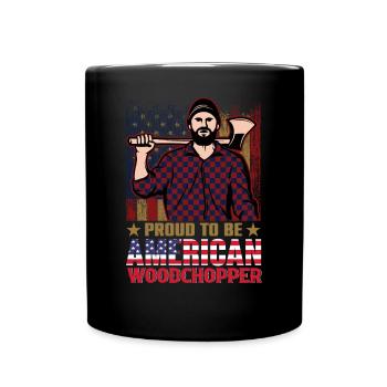 Fier bûcheron américain bûcheron vêtements - Mug uni - noir - Devant