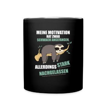 My motivation started weak Sloth - Full Colour Mug - black - Front