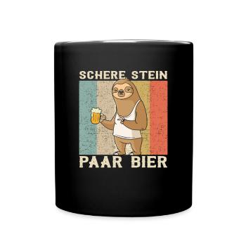 Ciseaux Pierre Couple Bière Bière Paresseux - Mug uni - noir - Devant