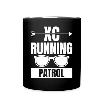 Cross Country Runner Design - XC Coach - Running - Full Colour Mug - black - Front