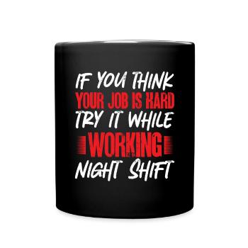 Infirmière de nuit - Mug uni - noir - Devant