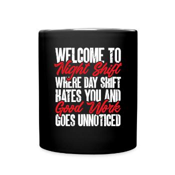 Infirmière de nuit - Mug uni - noir - Devant