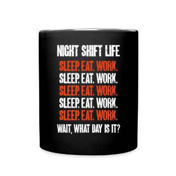 Infirmière de nuit - Mug uni - noir - Devant