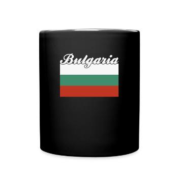 Bulgaria Bulgarien Flagge - Tasse einfarbig - Schwarz - Vorne