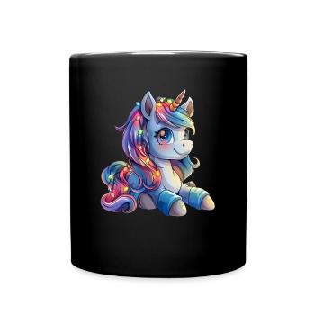 Licorne Noël Kawaii - Mug uni - noir - Devant