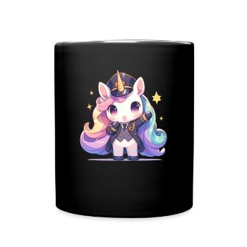 Einhorn Shinkansen Schaffner Kawaii Japanisch - Tasse einfarbig - Schwarz - Vorne