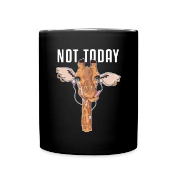 Not Today Nubian African Giraffidae Giraffe - Full Colour Mug - black - Front