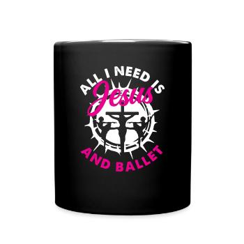 Süßes Ballerina Ballettänzerin Geschenk - Tasse einfarbig - Schwarz - Vorne