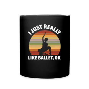 Süßes Ballerina Ballettänzerin Geschenk - Tasse einfarbig - Schwarz - Vorne