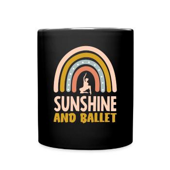 Süßes Ballerina Ballettänzerin Geschenk - Tasse einfarbig - Schwarz - Vorne