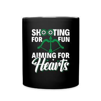 Shooting for Fun Aiming for Hearts - Archer - Full Colour Mug - black - Front