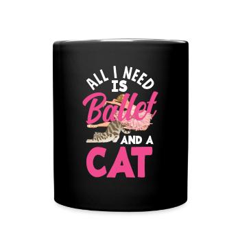 Süßes Ballerina Ballettänzerin Geschenk - Tasse einfarbig - Schwarz - Vorne
