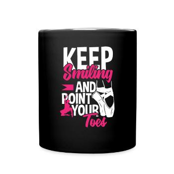 Süßes Ballerina Ballettänzerin Geschenk - Tasse einfarbig - Schwarz - Vorne