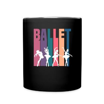 Süßes Ballerina Ballettänzerin Geschenk - Tasse einfarbig - Schwarz - Vorne