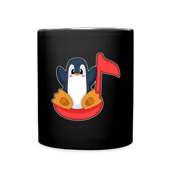 Note musicale du Pingouin - Mug uni - noir - Devant