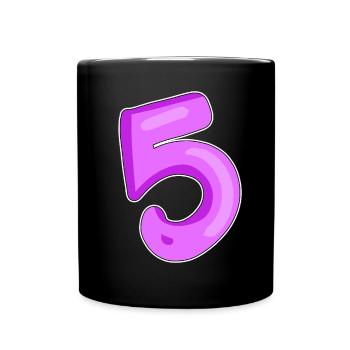 Number number 5 - Full Colour Mug - black - Front