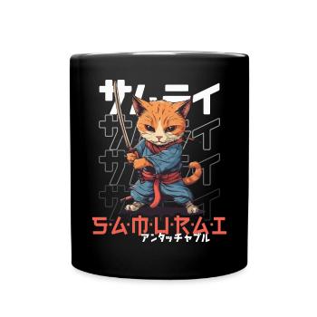 Chat Samouraï Chat Ninja Japonais Kawaii - Mug uni - noir - Devant