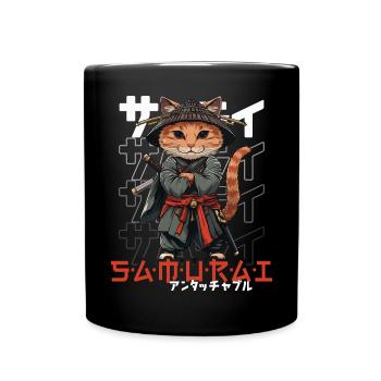 Chat Samouraï Chat Ninja Japonais Kawaii - Mug uni - noir - Devant
