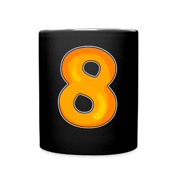 Number 8 Number Eight Motif - Full Colour Mug - black - Front