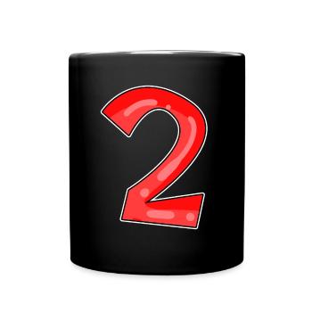 Two - 2 - Number Number - Full Colour Mug - black - Front