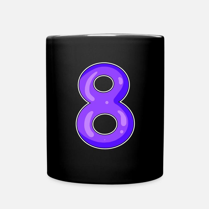 8 Acht - Tasse einfarbig - Schwarz
