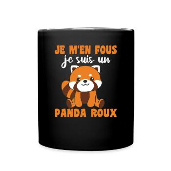 Je m’en fous je suis un panda roux - Red Panda - Mug uni - noir - Devant