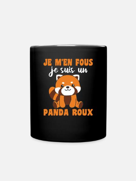Je m’en fous je suis un panda roux - Red Panda - Mug uni - noir